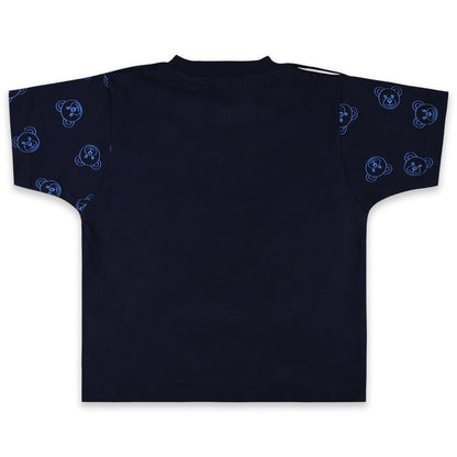 Baby Boys Printed and Applique T-Shirt and Shorts Dungaree Set