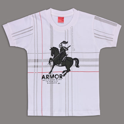 Boys Cotton Printed T-shirt and Suspender Dungaree Set btp837