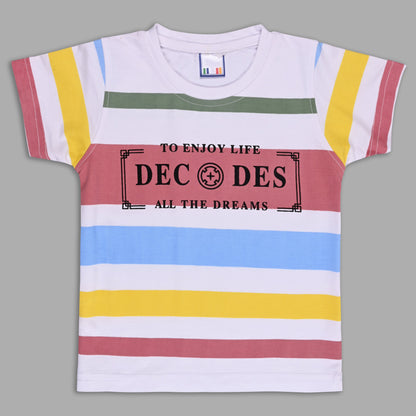 Boys Printed Cotton T-shirt and Shorts Casual Set btp846