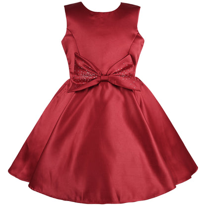 Girls A-Line Frock Dress With Bow Designed