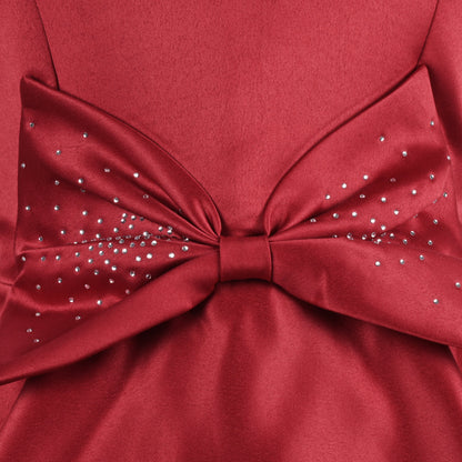 Girls A-Line Frock Dress With Bow Designed