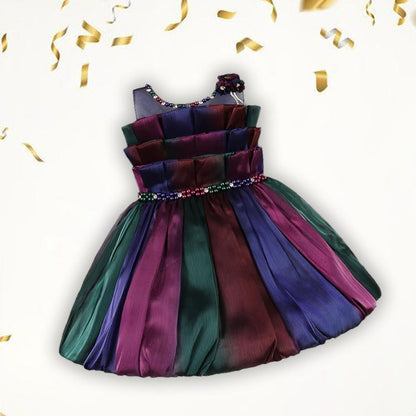 Baby Girls Ruffle Detail Fit & Flare Party Dress | Girls Elegant Birthday & Occasion Wear