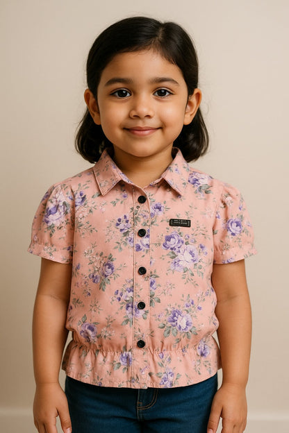 Girls Floral Print T-Shirt
