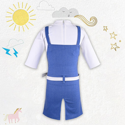 Girls Stylish Top and Dungaree Set with Belt