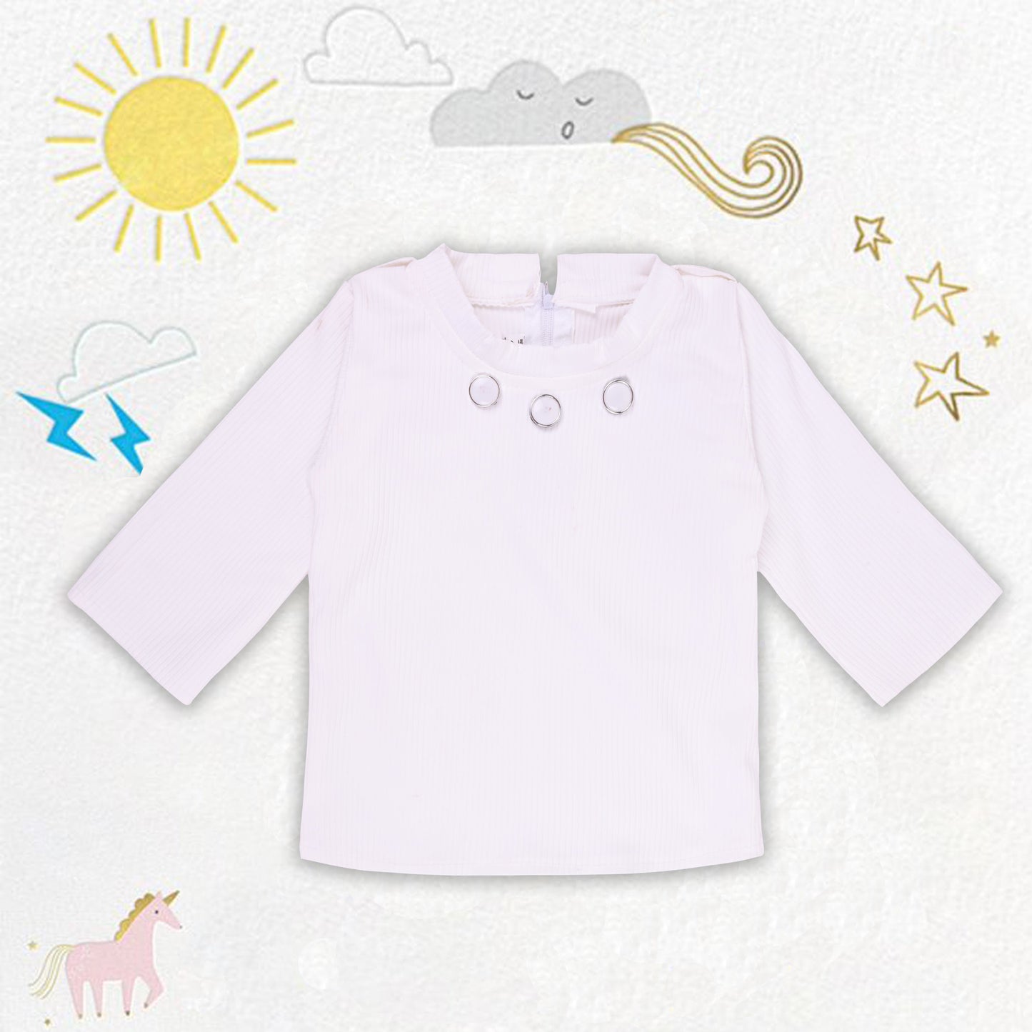 Girls Stylish Top and Dungaree Set with Belt