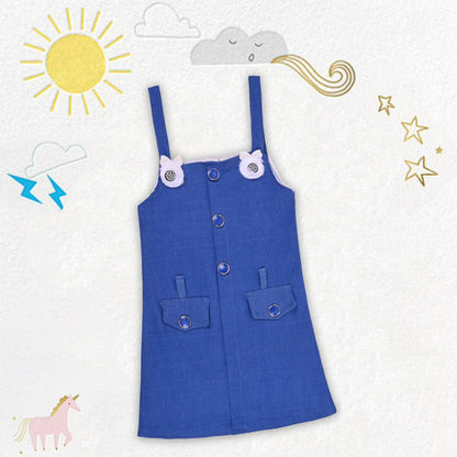 Girls Stylish Top and Dungaree Set with Belt
