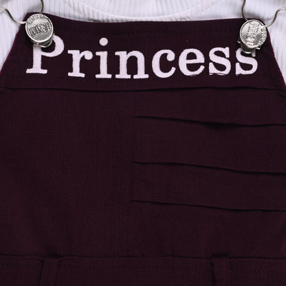 Girls Printed Full Sleeve Top and Dungaree Set