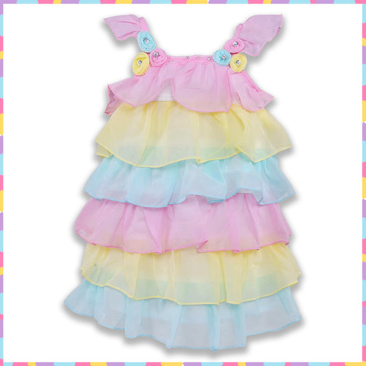 Baby Girls party wear Layered flower Embellished Dress