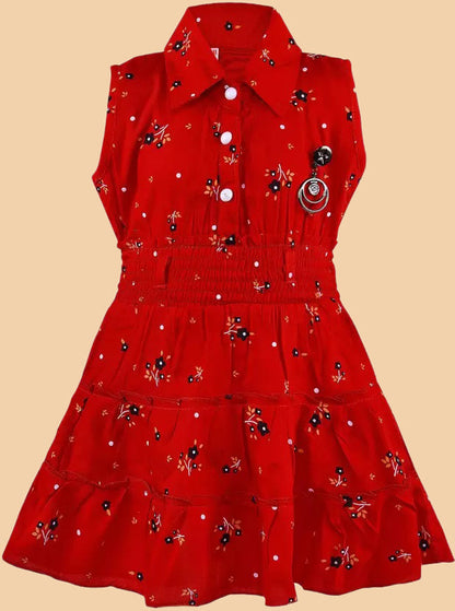 Girls Navy Blue Star-Print Shirt Dress