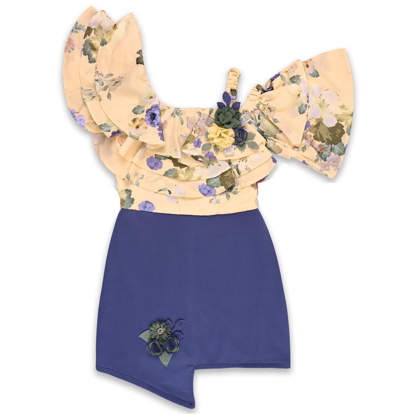 Baby Girls Floral Print Fit and Flare Frock Dress