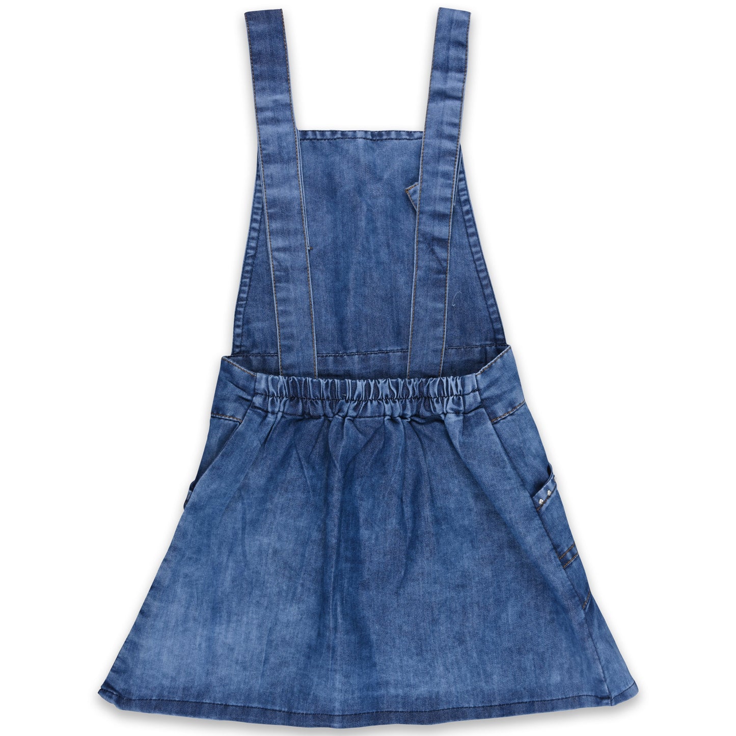Girls Flared Top and Denim Dungaree Set