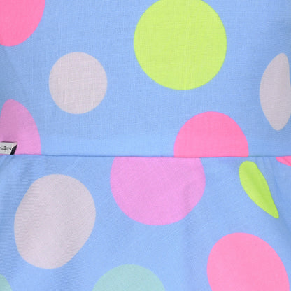 Baby Girl Polka Dot Frock with Colorful Print & Bloomers â€“ Party Wear Dress for Kids