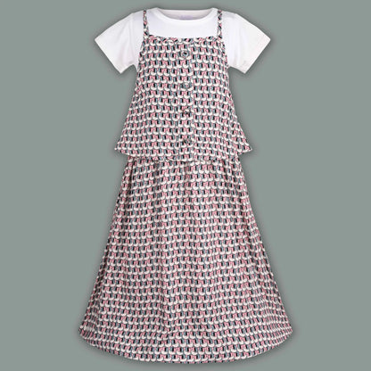 Girls Printed Short Sleeve T-Shirt and Dress