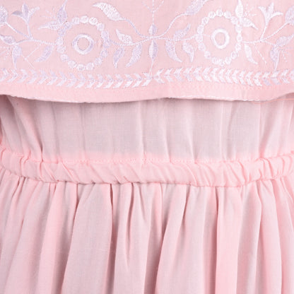 Girls Embroidered Bell Sleeve Fit and Flare Frock Dress
