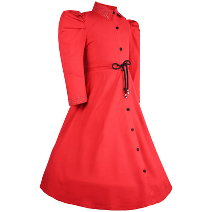 Stylish Button-Down Casual Shirt Dress
