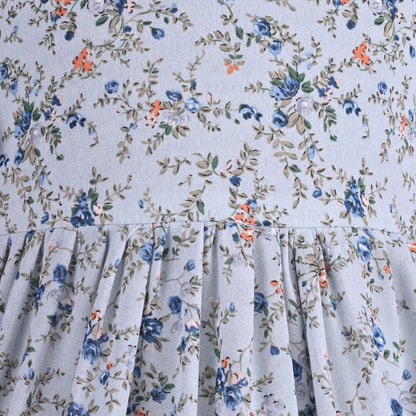 Girls Floral Print Flutter Sleeve Casual Dress