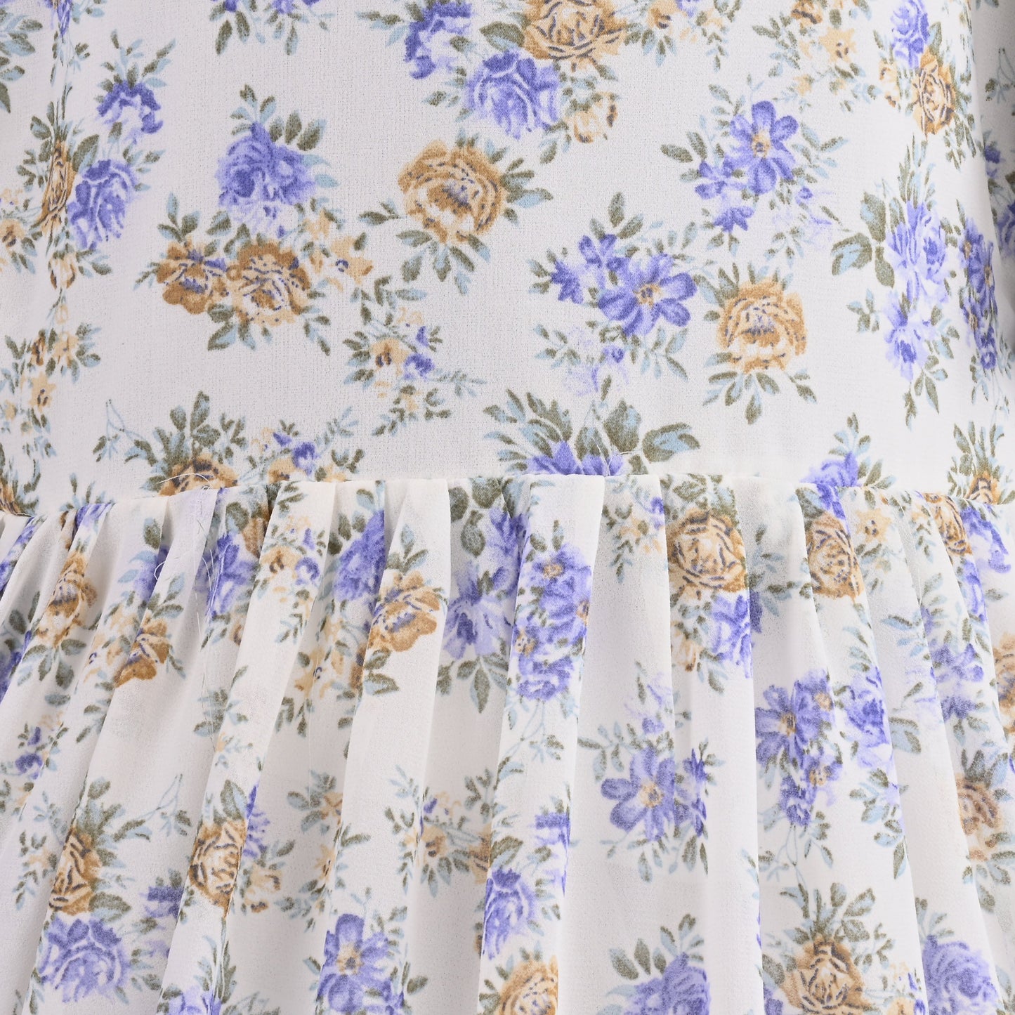 Girls Floral Print Flutter Sleeve Casual Dress