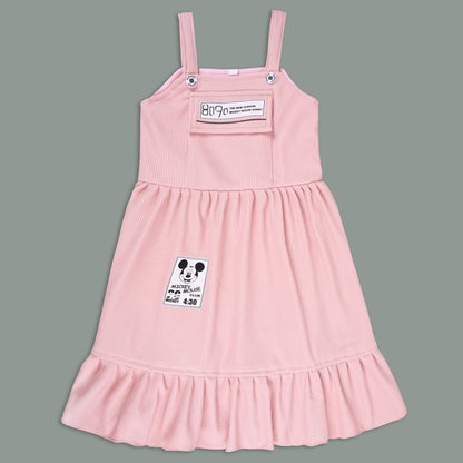 Girls Printed Top and Pinafore Dungaree Set