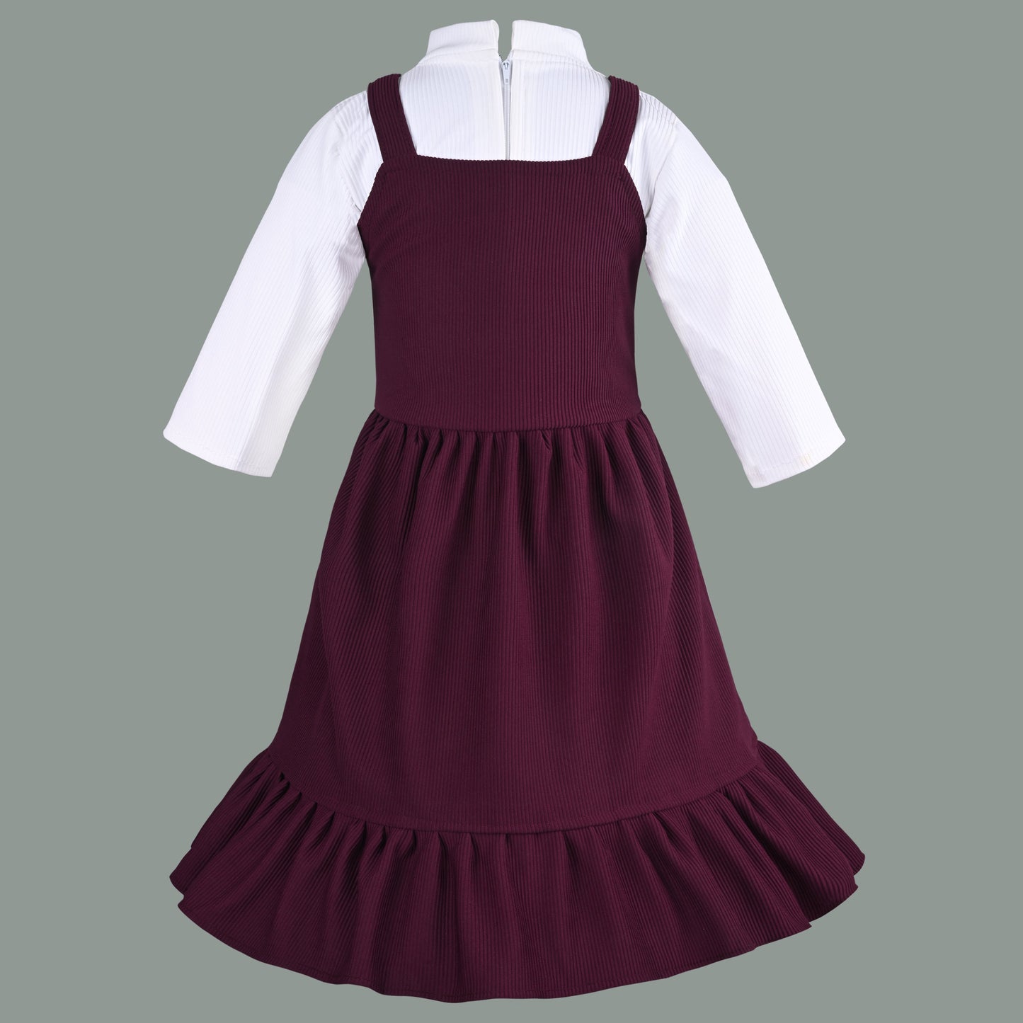 Girls Printed Top and Pinafore Dungaree Set