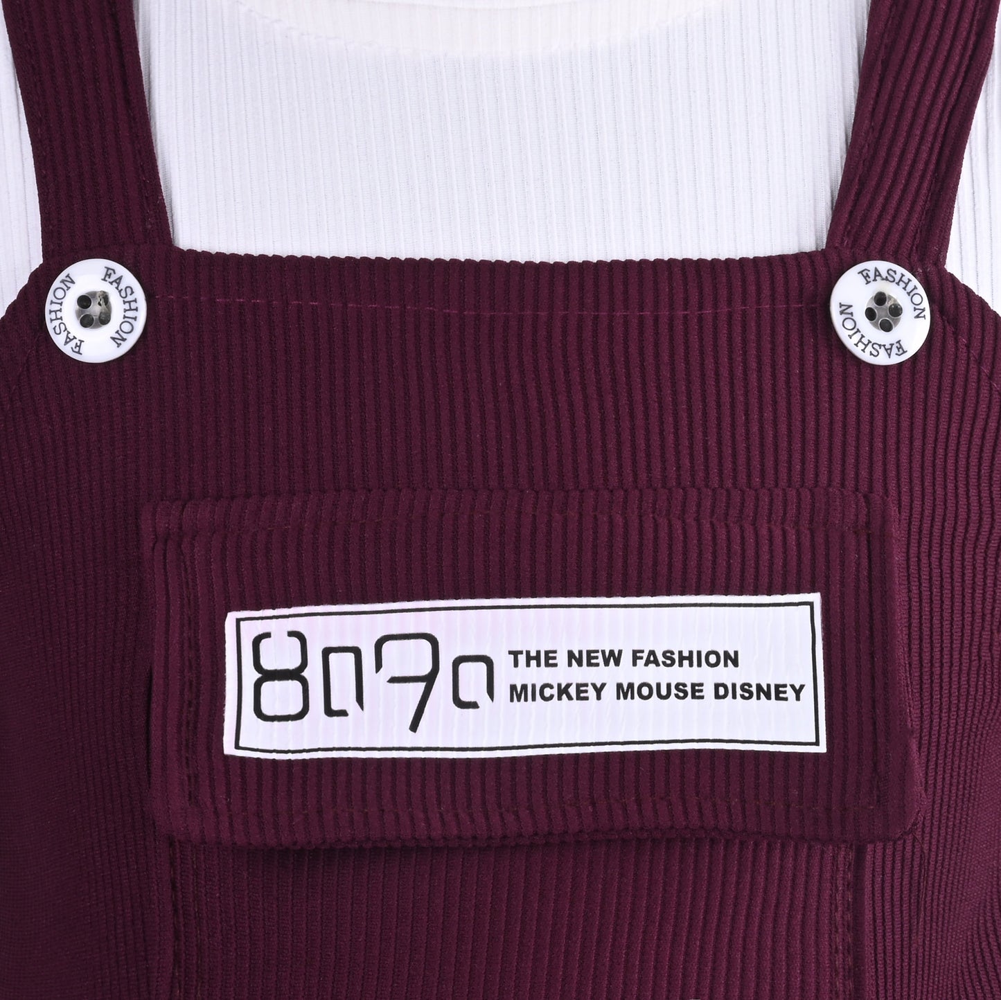 Girls Printed Top and Pinafore Dungaree Set