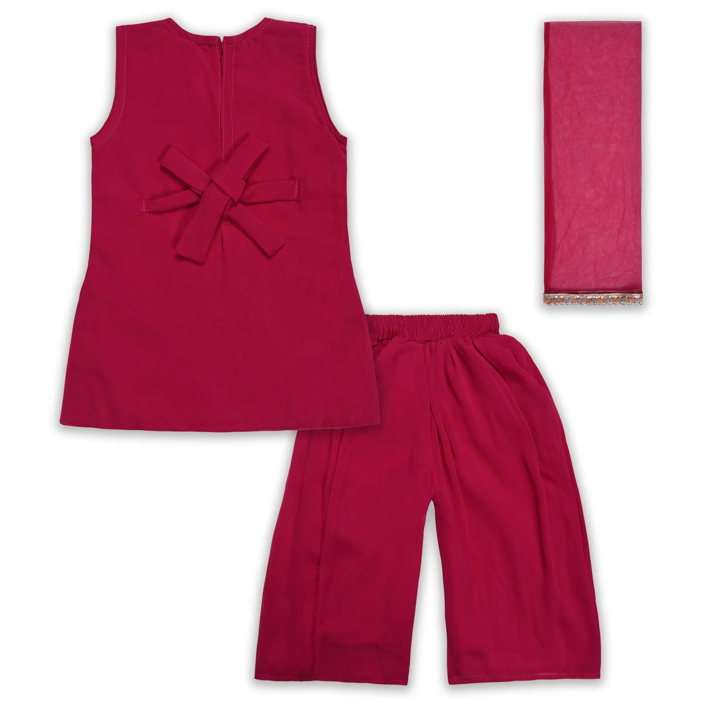 Elegant Georgette Ethnic Kurti Set with Palazzo & Dupatta