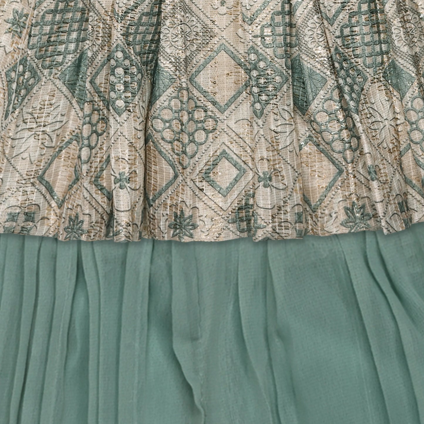 Elegant Satin Ethnic Kurti Set with Palazzo & Dupatta