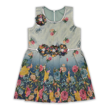 Elegant Georgette Floral Kurti Set with Palazzo & Dupatta