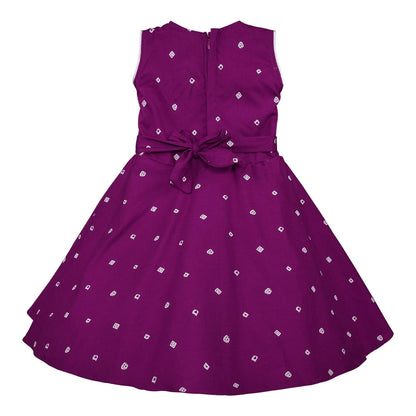 Girls Cotton Polka Printed Summer Dress