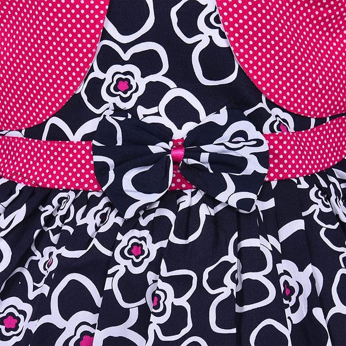 Girls Cotton Printed Sleeveless Frock with Bow – Summer Wear Dress