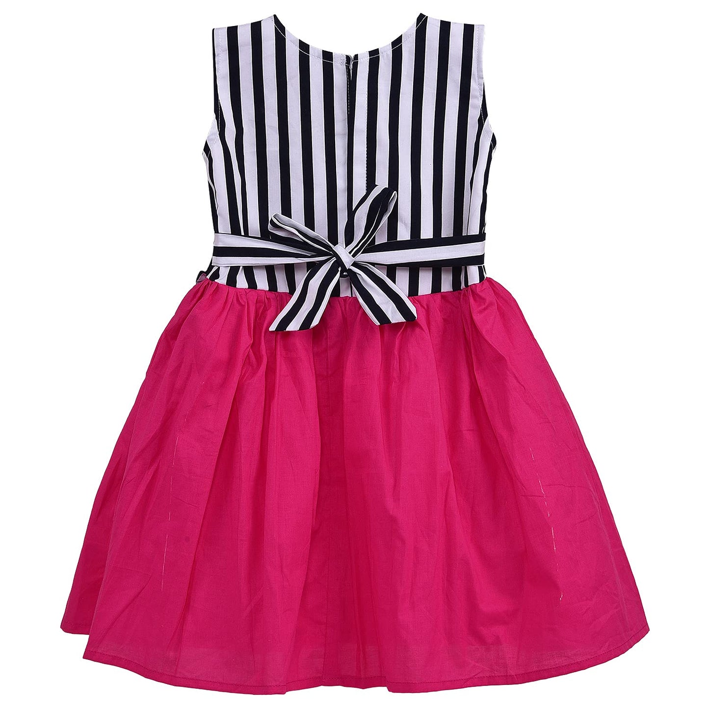 Girls Cotton Sleeveless Party Dress with Bow Detail