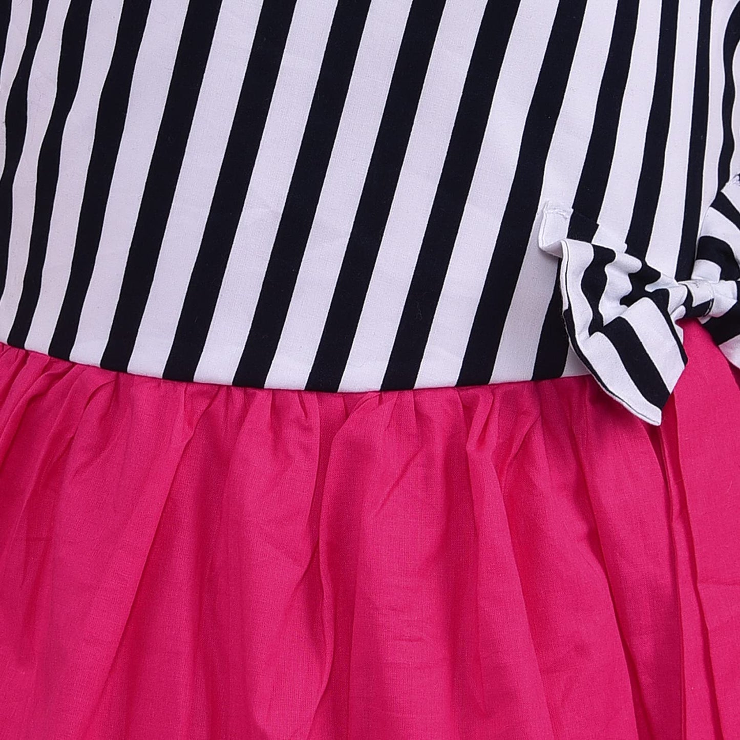 Girls Cotton Sleeveless Party Dress with Bow Detail