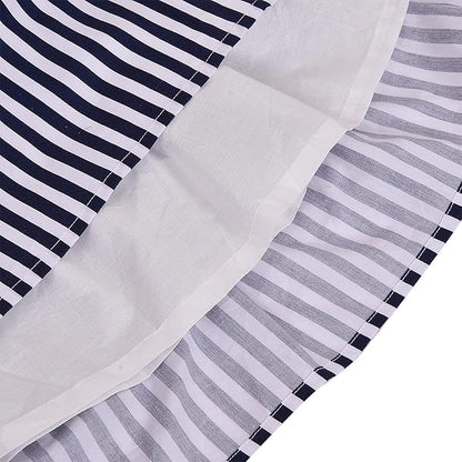 Girls Polka Dot & Striped Cotton Party Wear Dress with Bow Detail