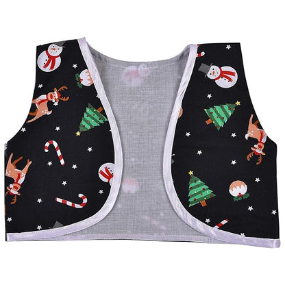 Baby Girls Christmas Printed Cotton Party Dress with Shrug & Bow â€“ Festive Wear Frock