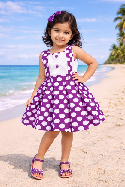 Girls Polka Dot Cotton Sleeveless Dress