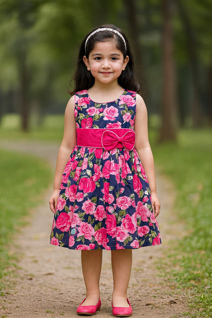 Girls Cotton Printed Summer Casual Dress