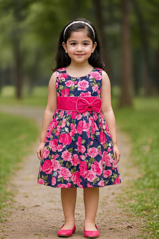 Girls Cotton Printed Summer Casual Dress