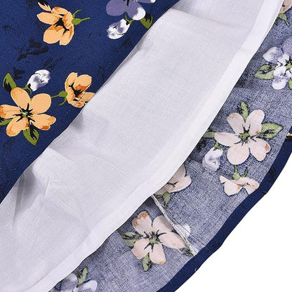 Girls Cotton Floral Printed Party Wear Dress with Bow Detail – Soft & Comfortable