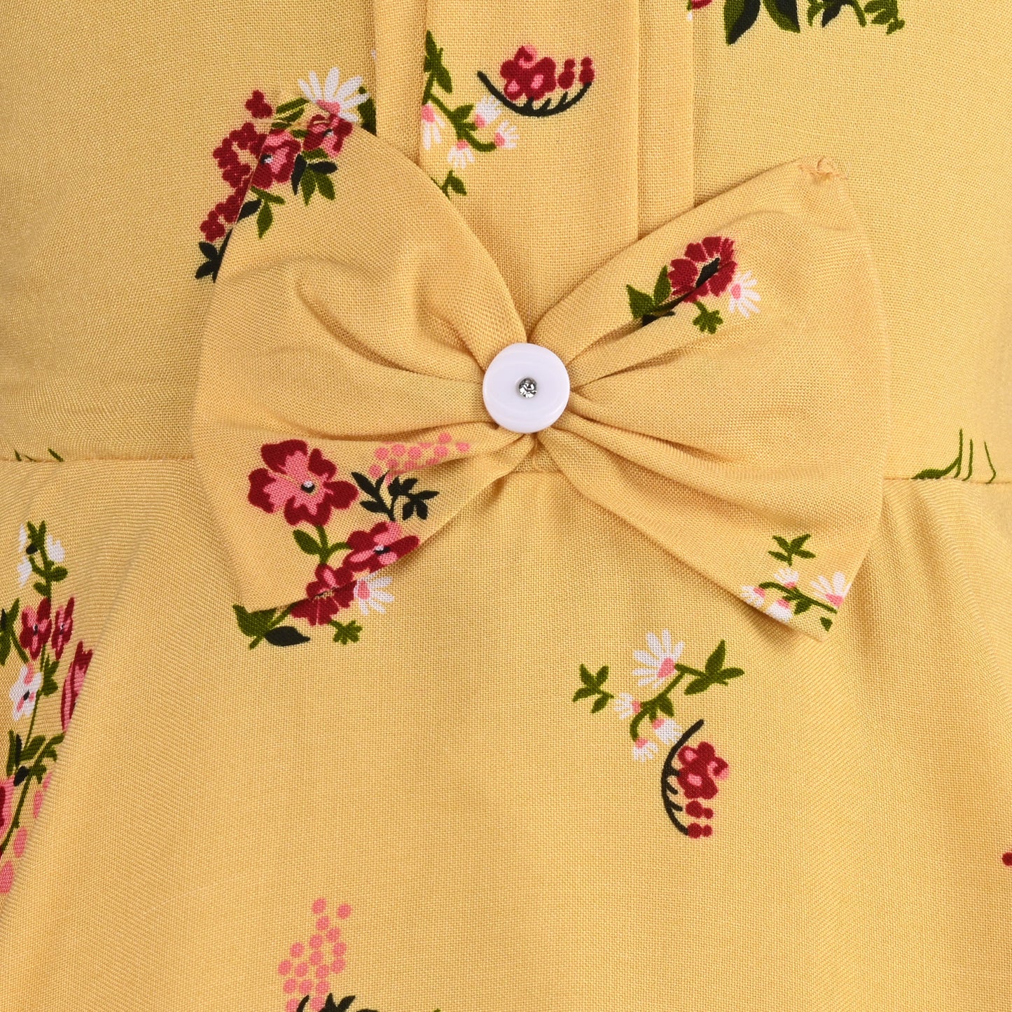 Girls Cotton Light Blue Floral Peter Pan Collar Dress