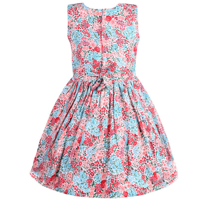 Girls Floral Print Fit and Flare Frock Dress