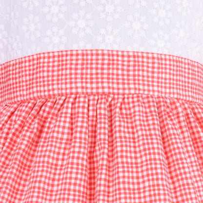 Girls Embroidered Layered Cotton Casual Dress