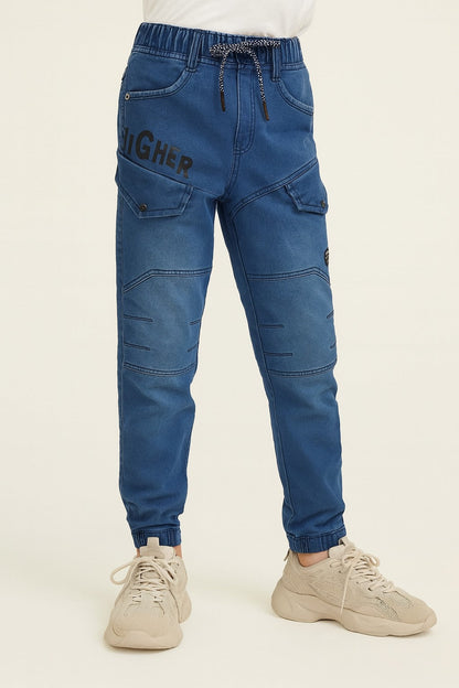 Boys Cotton Elastic Waist Casual Trouser