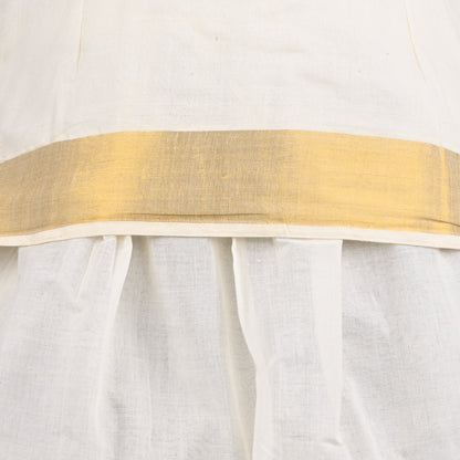 Elegant Kasavu Top & Skirt Set for Girls |  Baby Girls Onam Dress