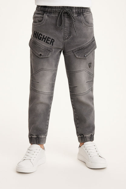 Boys Cotton Elastic Waist Casual Trouser