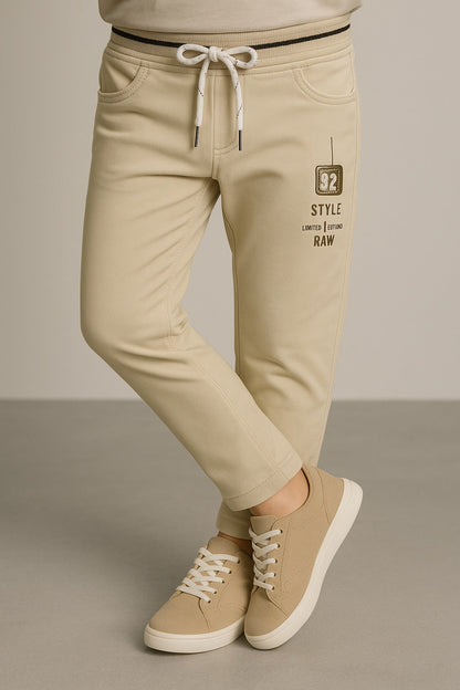 Boys Printed Elastic Casual Trouser