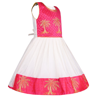 Buy Premium Ethnic Dress for Baby Girl Online | Girls Onam kasavu dress | Girls Pongal Dress