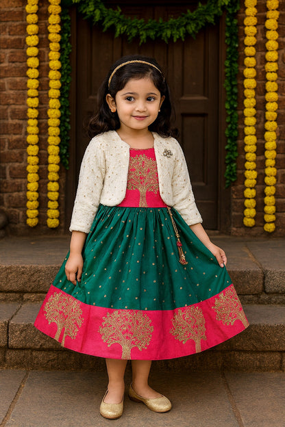Buy Premium Baby Girl Ethnic Dress Online | Buy Premium Baby Girl Winter & Festive & Wedding & Ethnic Dress Online| Girls Pongal Dress