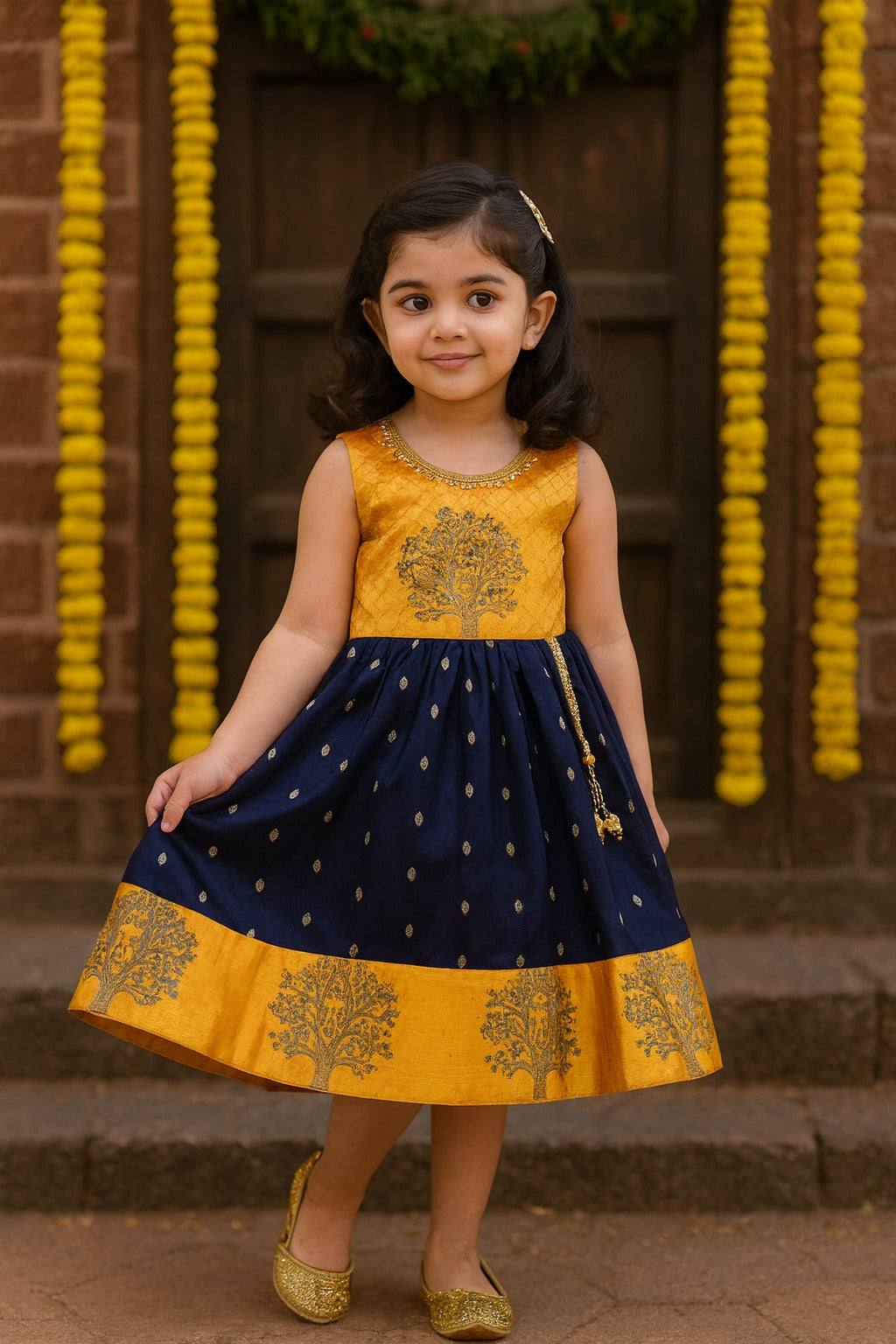 Girls Embroidered Ethnic Frocks