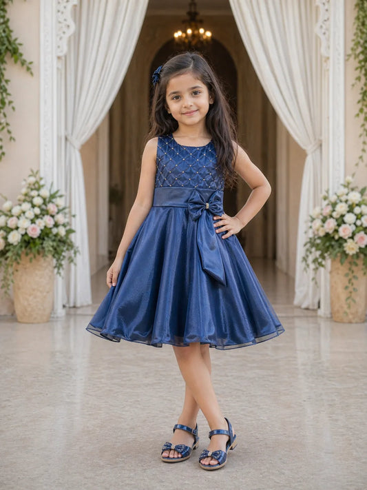 Girls Frock Dress With Tie Up