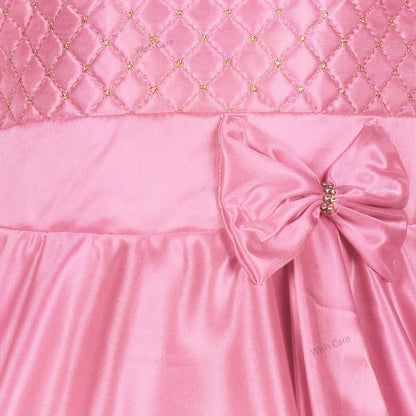 Girls Embroidered Bow Casual Dress