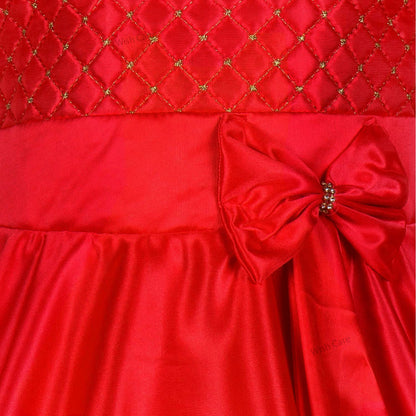 Girls Embroidered Bow Casual Dress